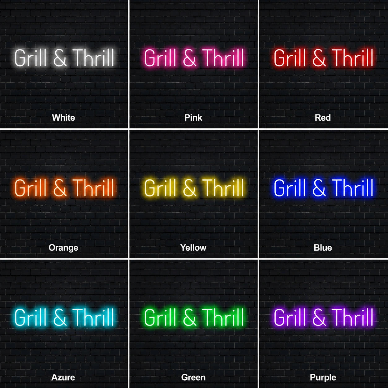 Grill And Thrill Neon Sign LED Neon Sign color grid