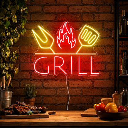 Grill Flame Neon Sign LED Neon Sign high-converting product image