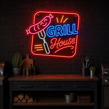 Grill House BBQ LED Neon Sign - Shineneon