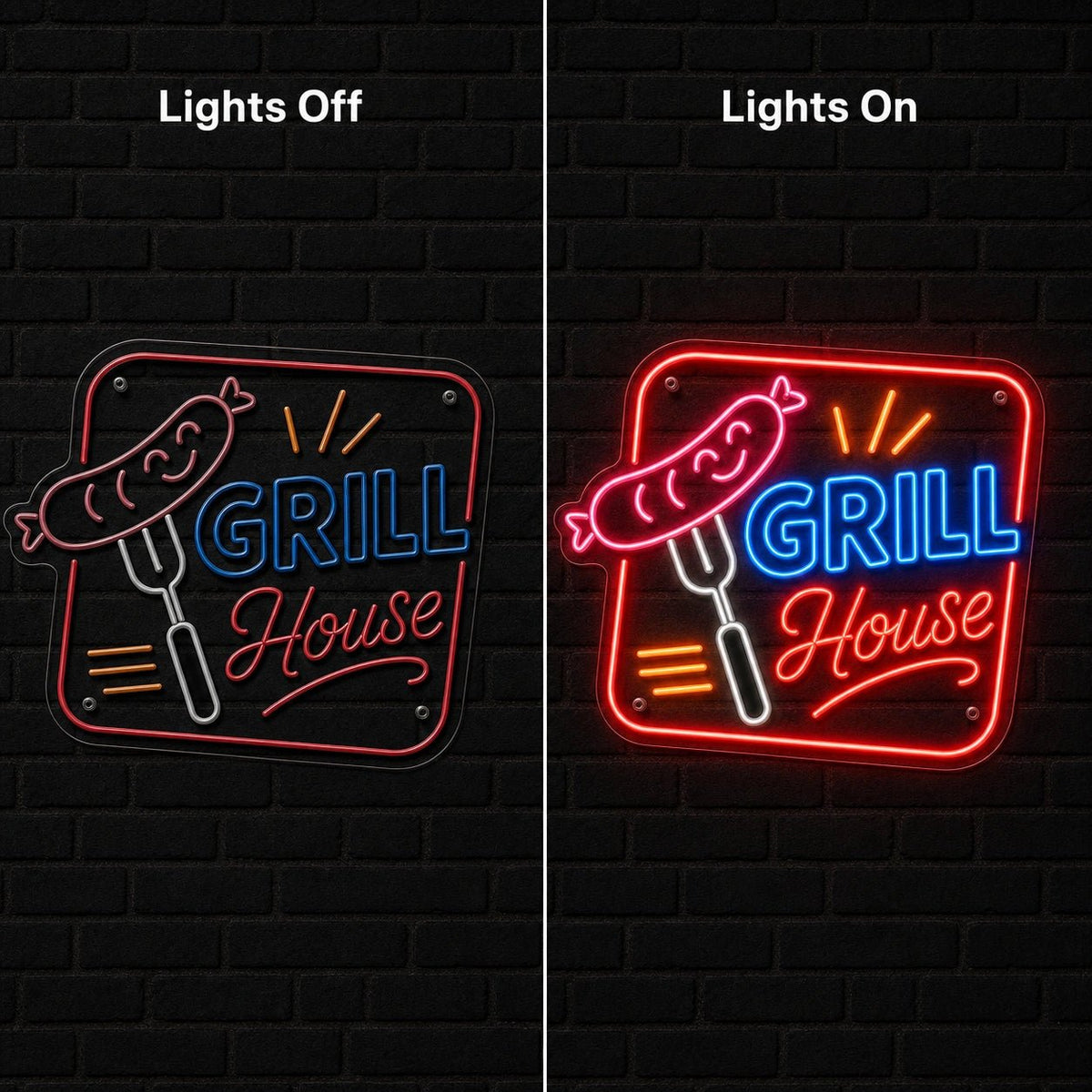 Grill House BBQ LED Neon Sign - Shineneon