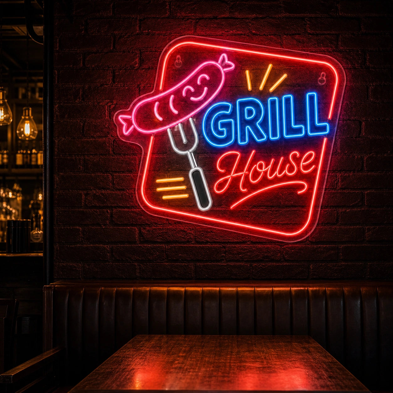 Grill House BBQ LED Neon Sign Home Bar Wall Decoration high-converting product image