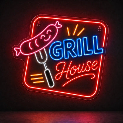 Grill House BBQ LED Neon Sign Man Cave Neon Sign - Shineneon