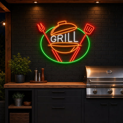 Grill Kettle Tools LED Neon Sign real lifestyle scene