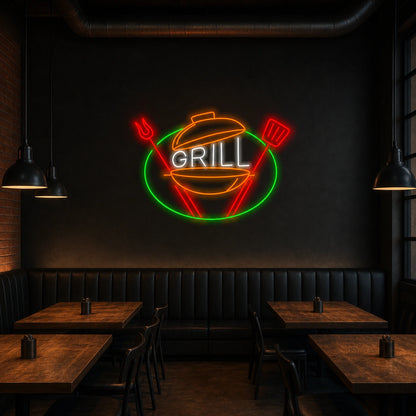 Grill Kettle Tools LED Neon Sign Home Garage Wall Decoration size image