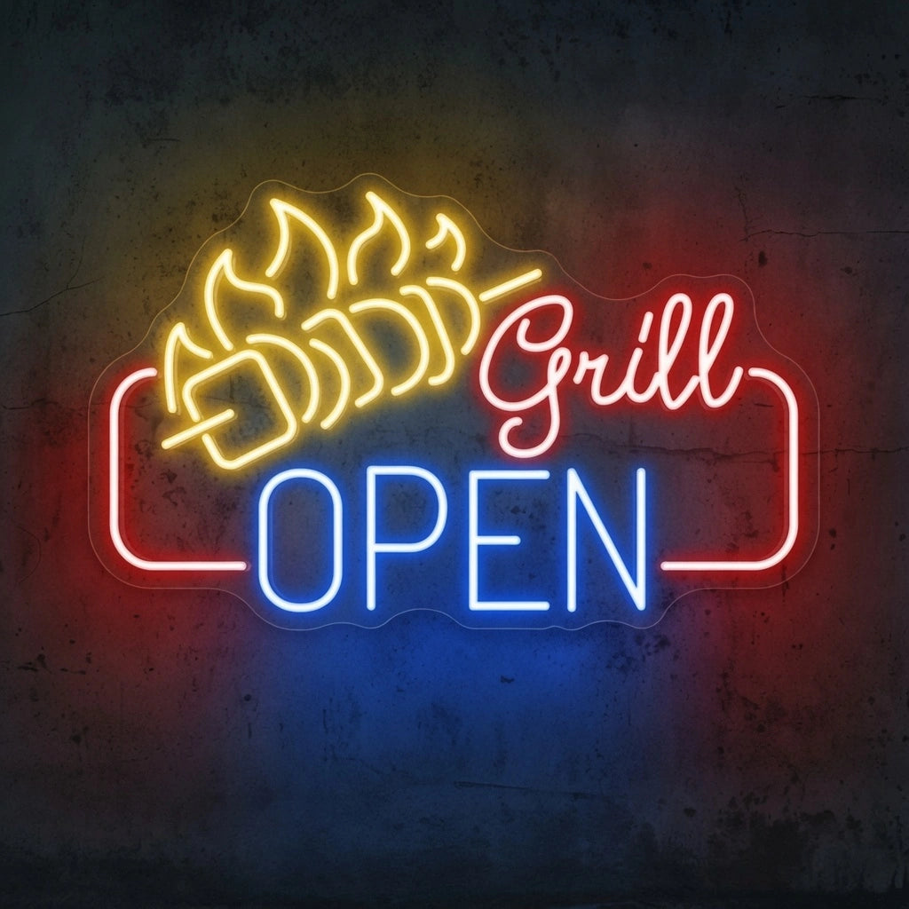 Grill Open Wall Decor LED Neon Sign - 01 Original Product Image