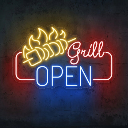 Grill Open Wall Decor LED Neon Sign - 01 Original Product Image