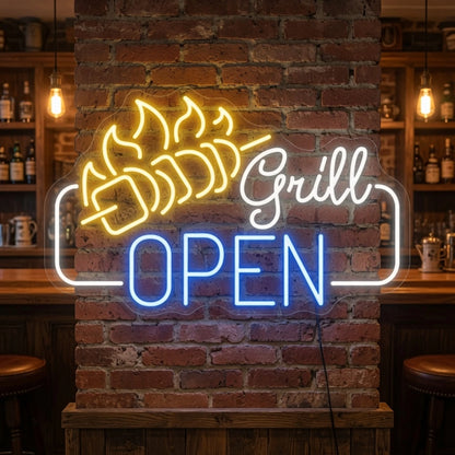 Grill Open Wall Decor LED Neon Sign - 02 High-Converting Product Image