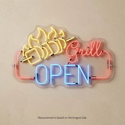 Grill Open Wall Decor LED Neon Sign - 04 Size Image