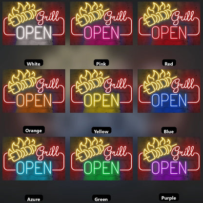 Grill Open Wall Decor LED Neon Sign - 05 Color Grid