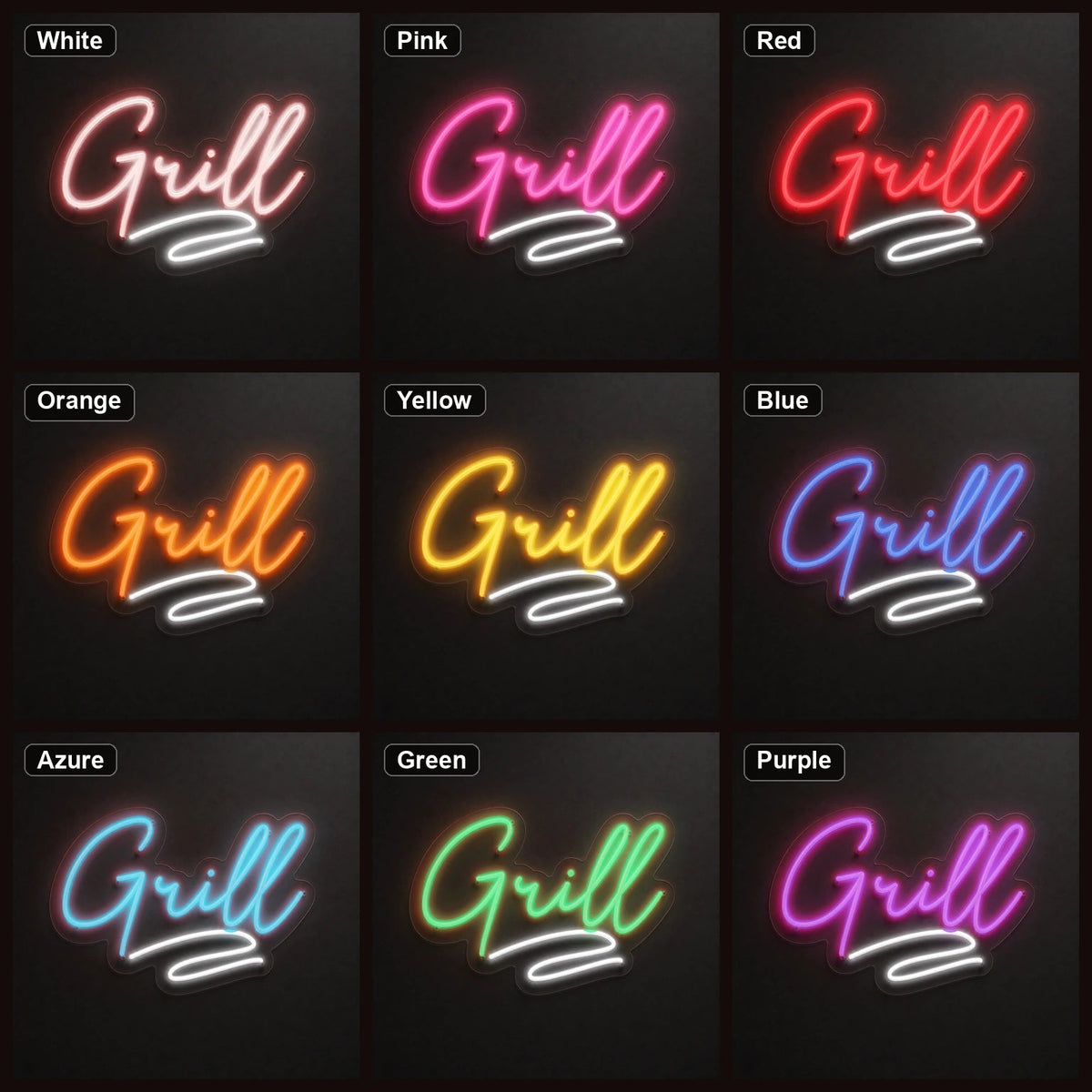 Grill Script LED Neon Sign - Shineneon