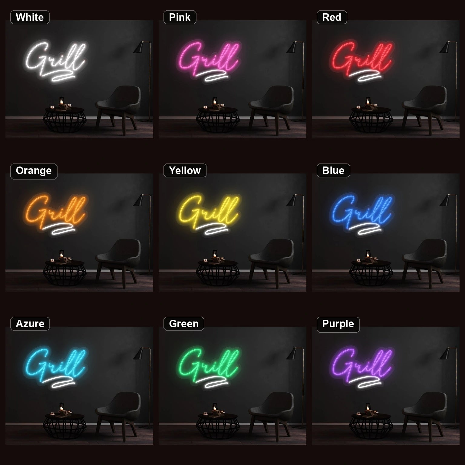 Grill Script LED Neon Sign Garage Neon Sign - Shineneon