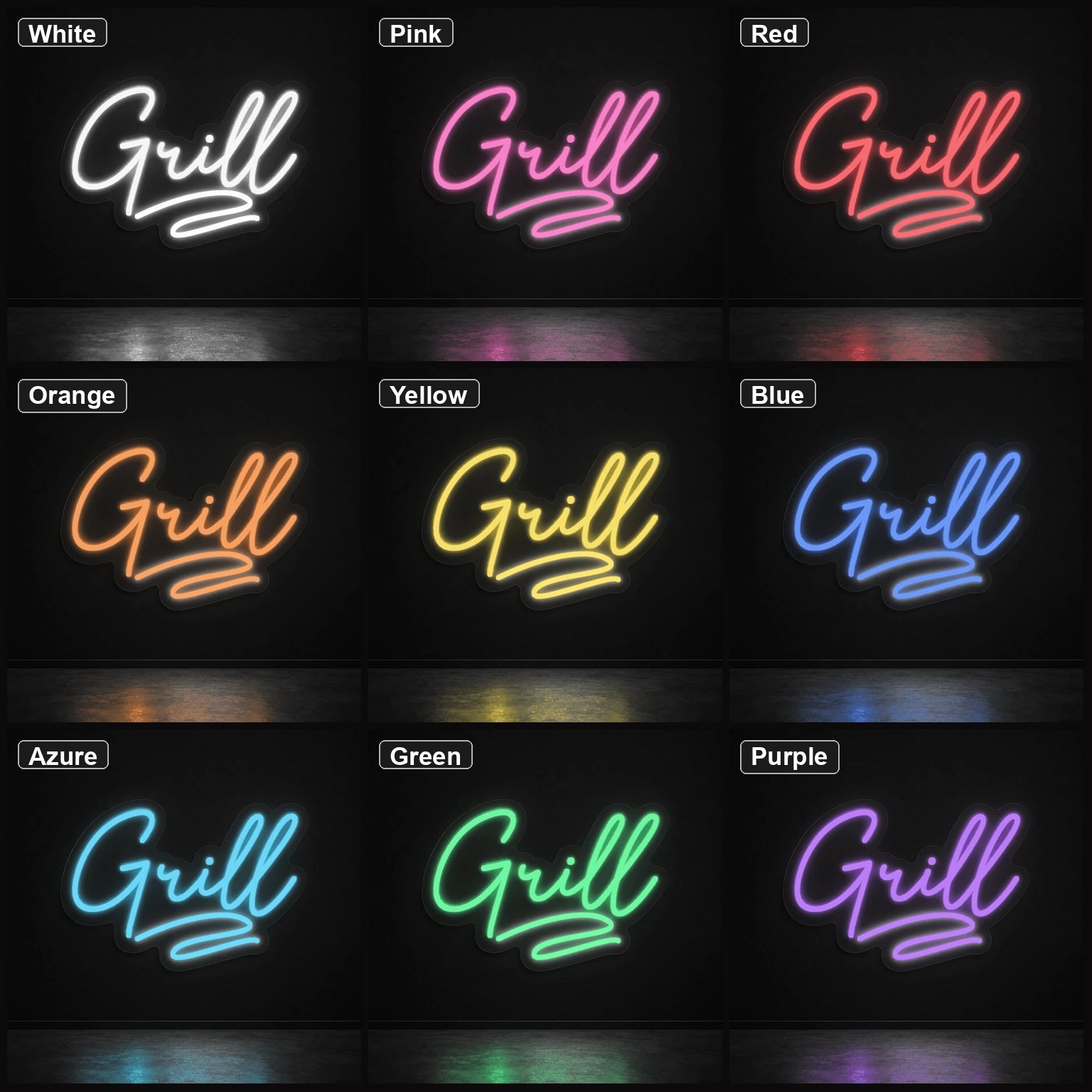 Grill Script LED Neon Sign Man Cave Neon Sign - Shineneon