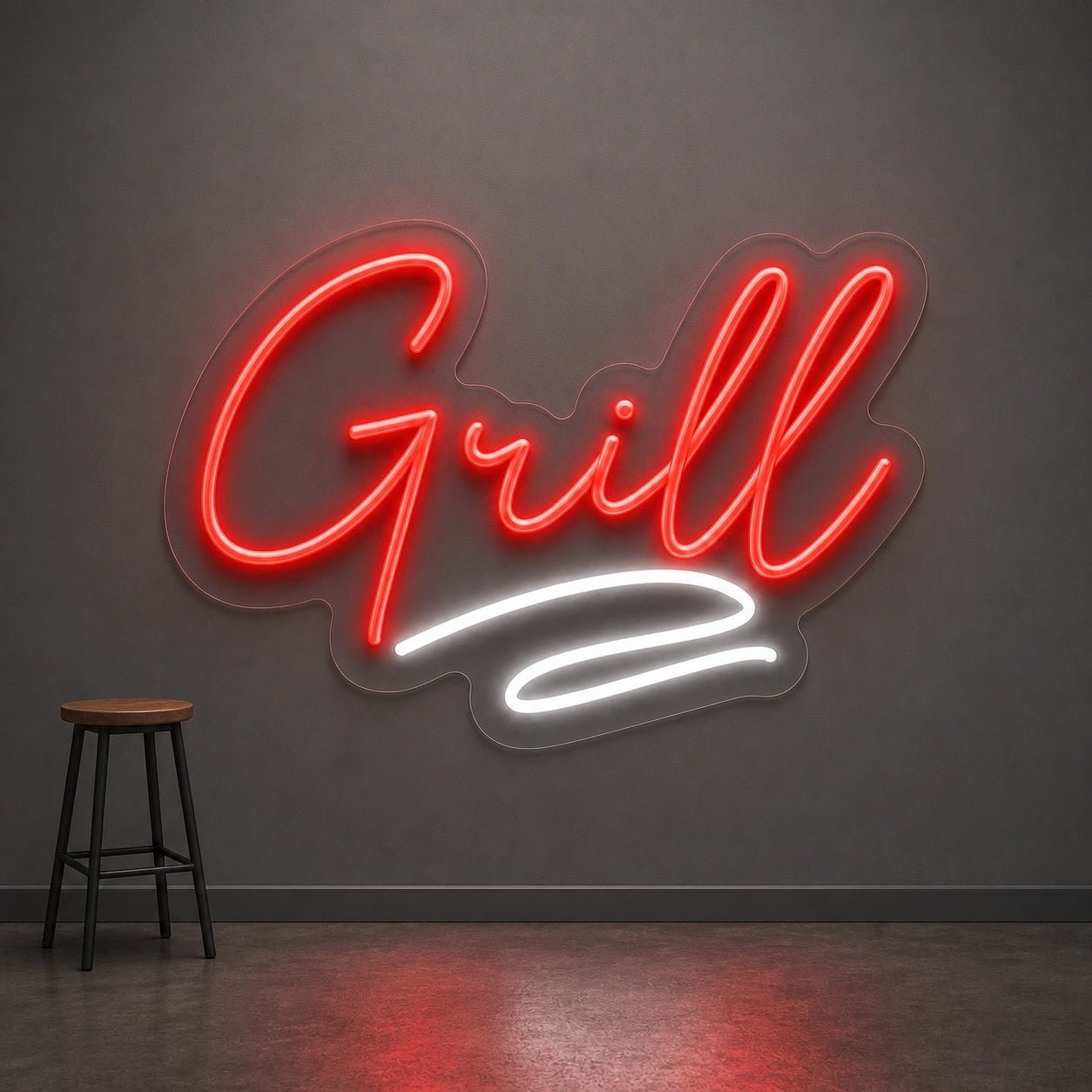 Grill Script LED Neon Sign Man Cave Neon Sign - Shineneon