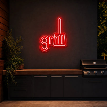 Grill Spatula LED Neon Sign real lifestyle scene