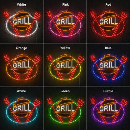 Grill Spatulas Neon Sign LED Neon Sign color grid
