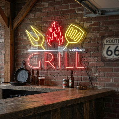 Grill Wall Decor LED Neon Sign - 03 Real Lifestyle Scene