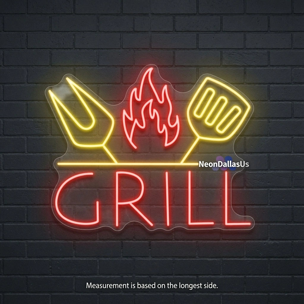 Grill Wall Decor LED Neon Sign - 04 Size Image