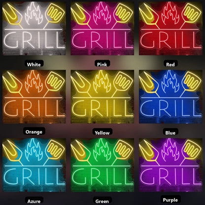 Grill Wall Decor LED Neon Sign - 05 Color Grid