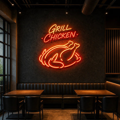 Grilled Chicken LED Neon Sign Garage Neon Sign - Shineneon