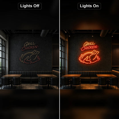 Grilled Chicken LED Neon Sign Garage Neon Sign - Shineneon