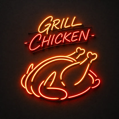 Grilled Chicken LED Neon Sign Home Garage Wall Decoration main product image