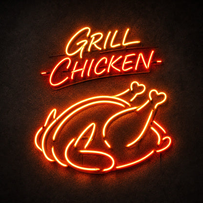 Grilled Chicken LED Neon Sign Man Cave Neon Sign main product image