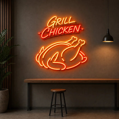 Grilled Chicken LED Neon Sign Man Cave Neon Sign - Shineneon