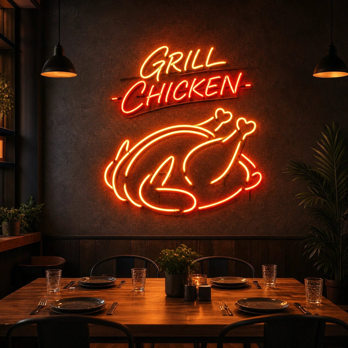 Grilled Chicken LED Neon Sign Man Cave Neon Sign - Shineneon