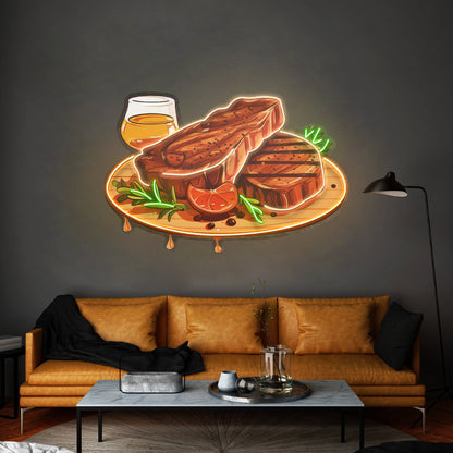 Grilled Meat Isolated Led Neon Sign Light Custom Led Signs - Shineneon