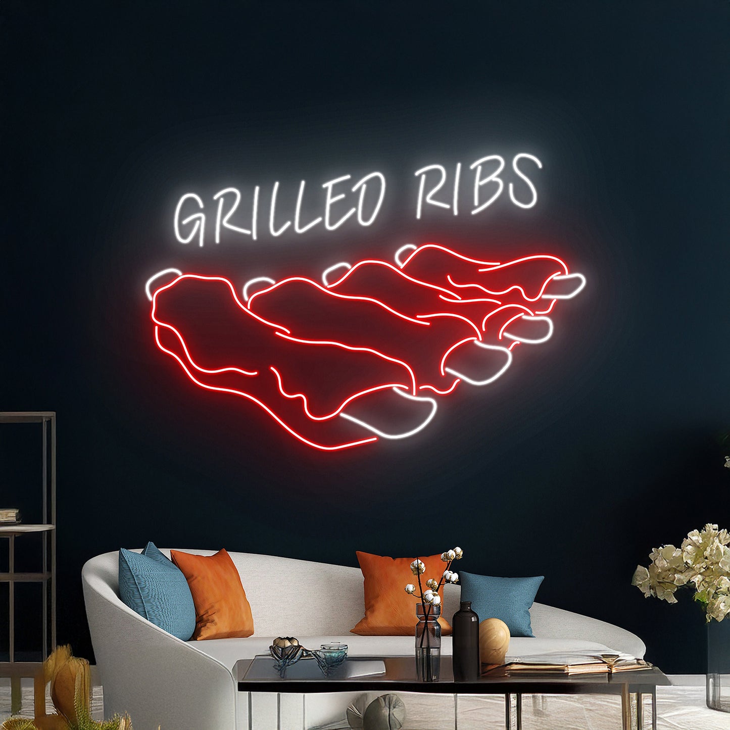 Grilled Ribs Neon Light, Grilled Ribs Neon Sign