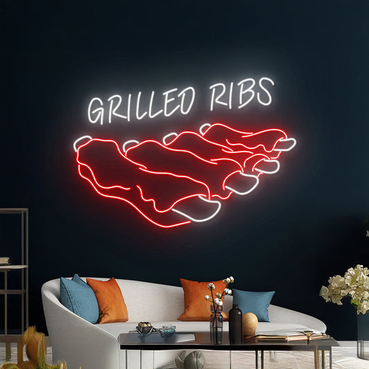 Grilled Ribs Neon Light, Grilled Ribs Neon Sign