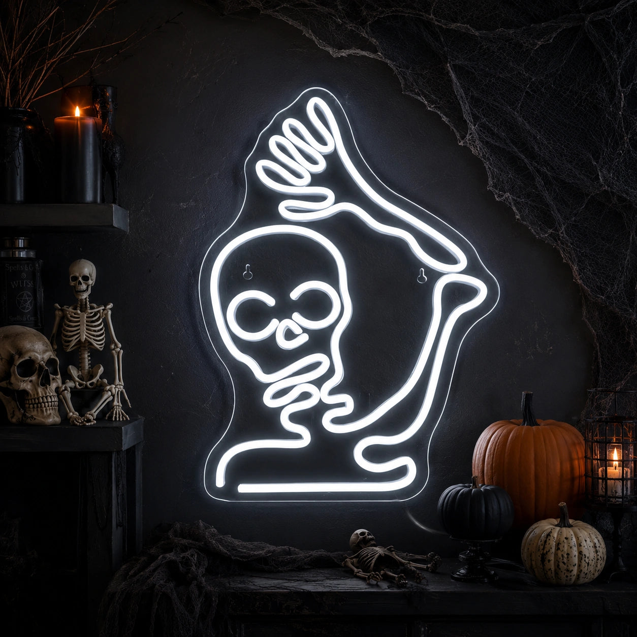Grim Reaper Scythe LED Neon Sign real lifestyle scene