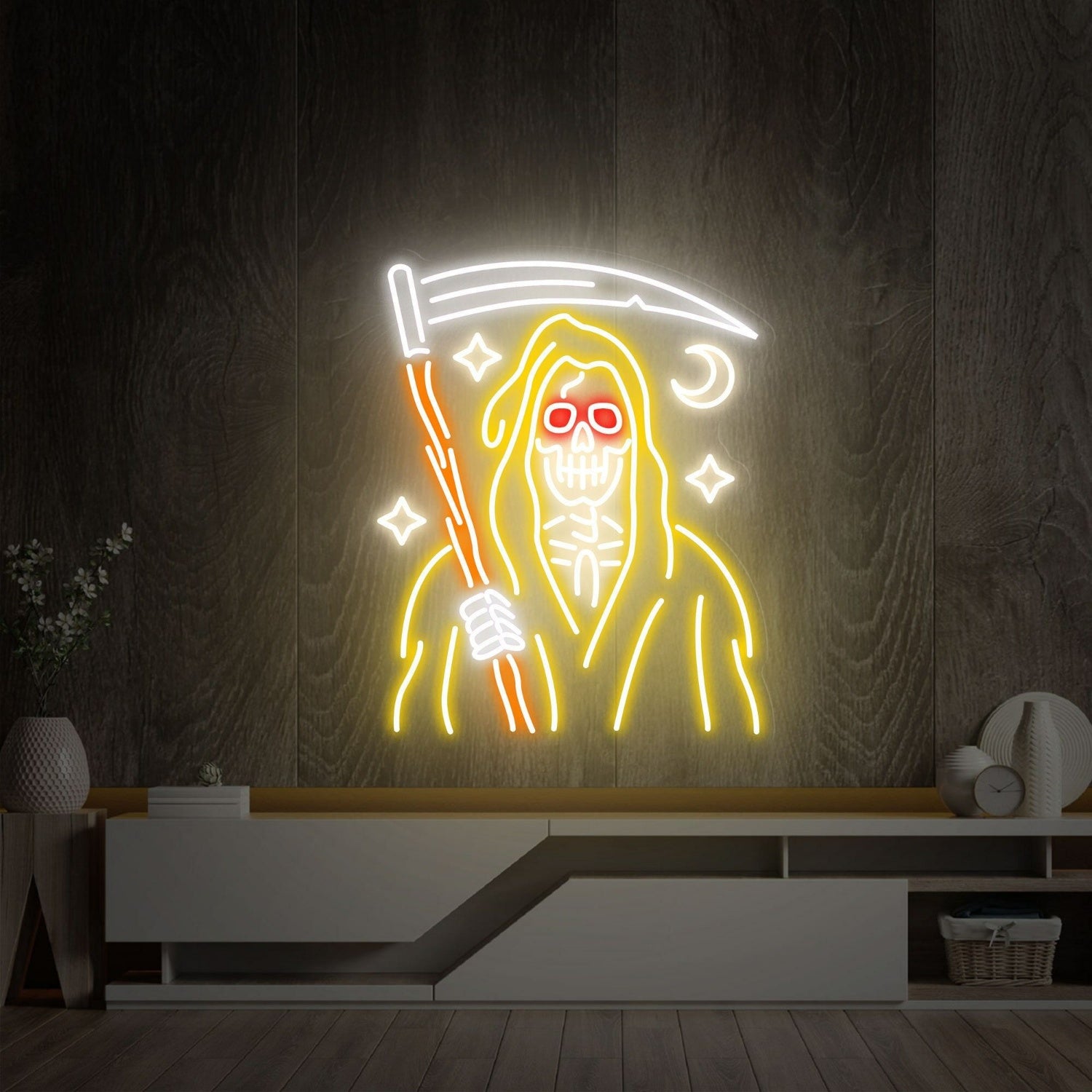 Grim Reaper Skeleton Led Neon Sign Home Decor | Shineneon