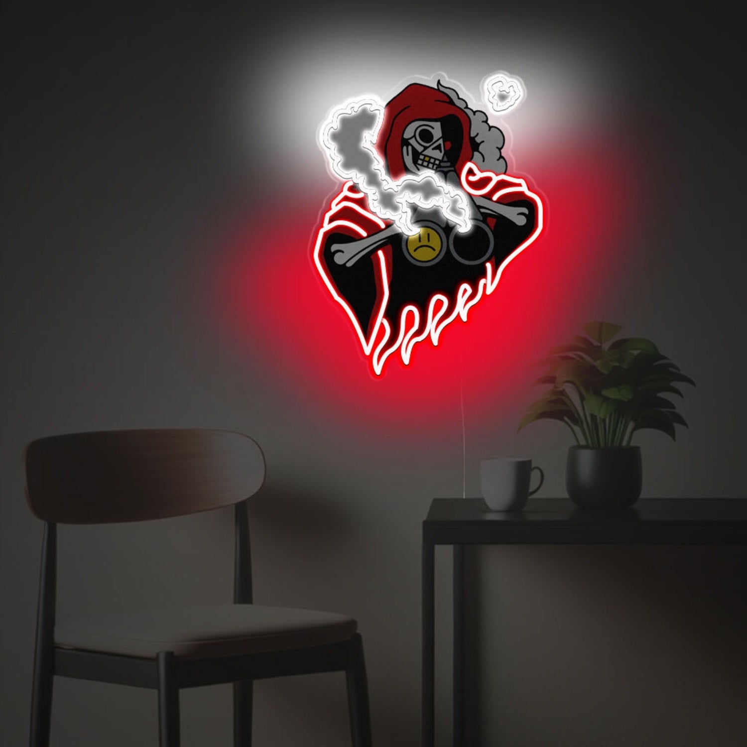Grim Reaper With Red Suit Led Neon Acrylic Artwork | Shineneon