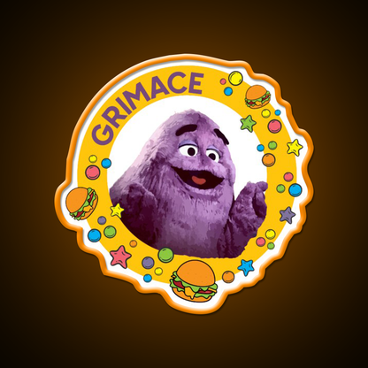 Grimace Fast Food Led Neon Sign For Burger Place Wall Art Rgb Color