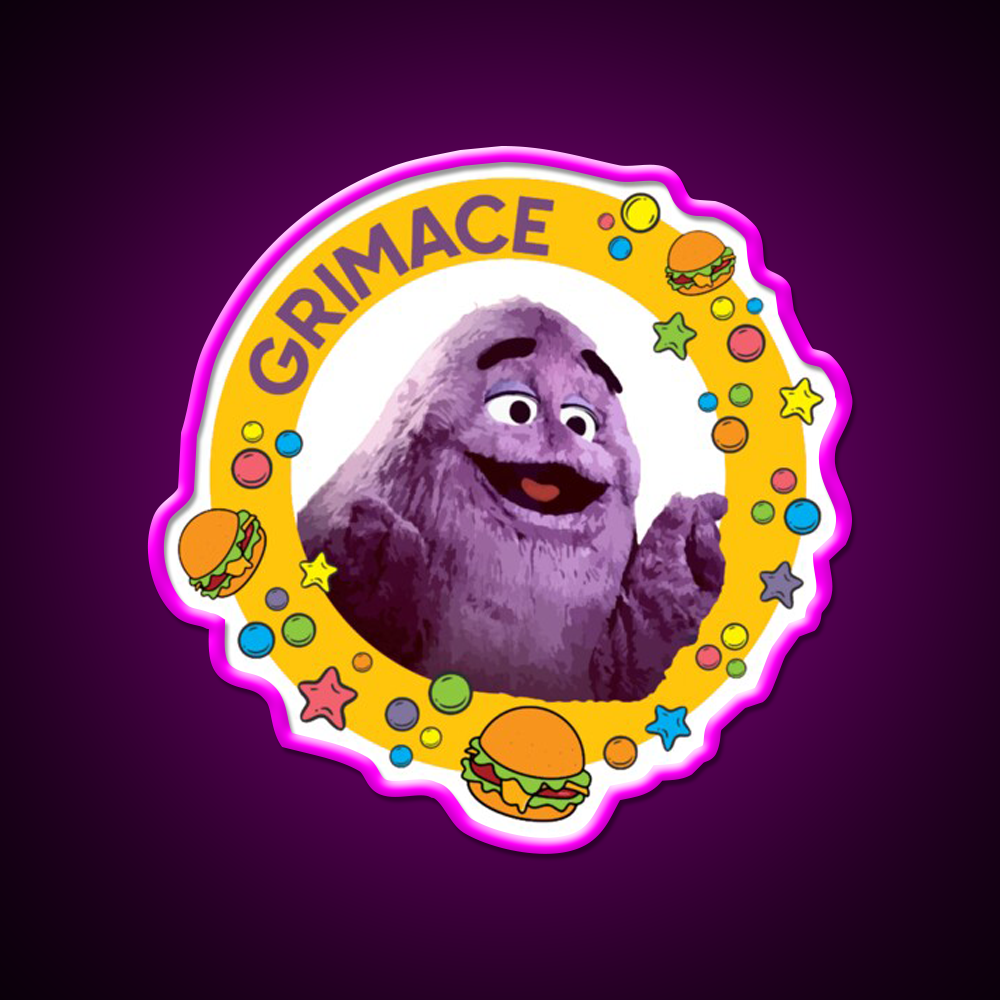 Grimace Fast Food Led Neon Sign For Burger Place Wall Art Rgb Color