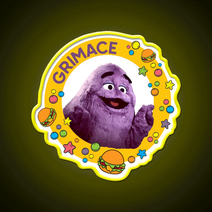 Grimace Fast Food Led Neon Sign For Burger Place Wall Art Rgb Color