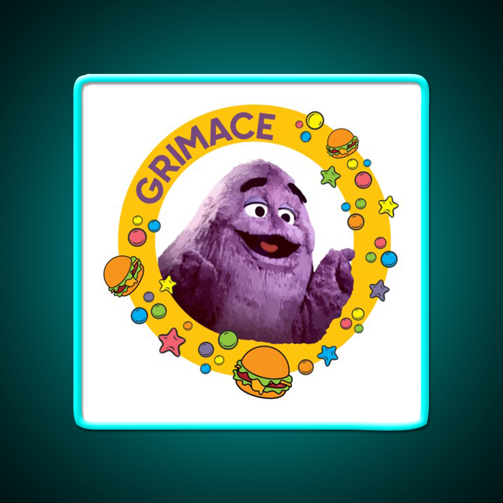 Grimace Fast Food Led Neon Sign For Burger Place Wall Decor Rgb Color