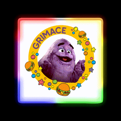 Grimace Fast Food Led Neon Sign For Burger Place Wall Decor Rgb Color