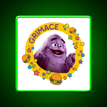 Grimace Fast Food Led Neon Sign For Burger Place Wall Decor Rgb Color