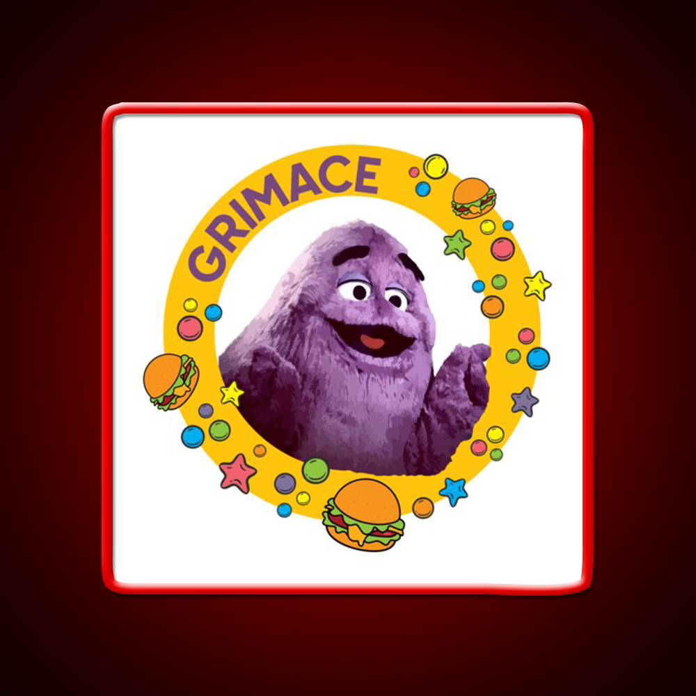 Grimace Fast Food Led Neon Sign For Burger Place Wall Decor Rgb Color