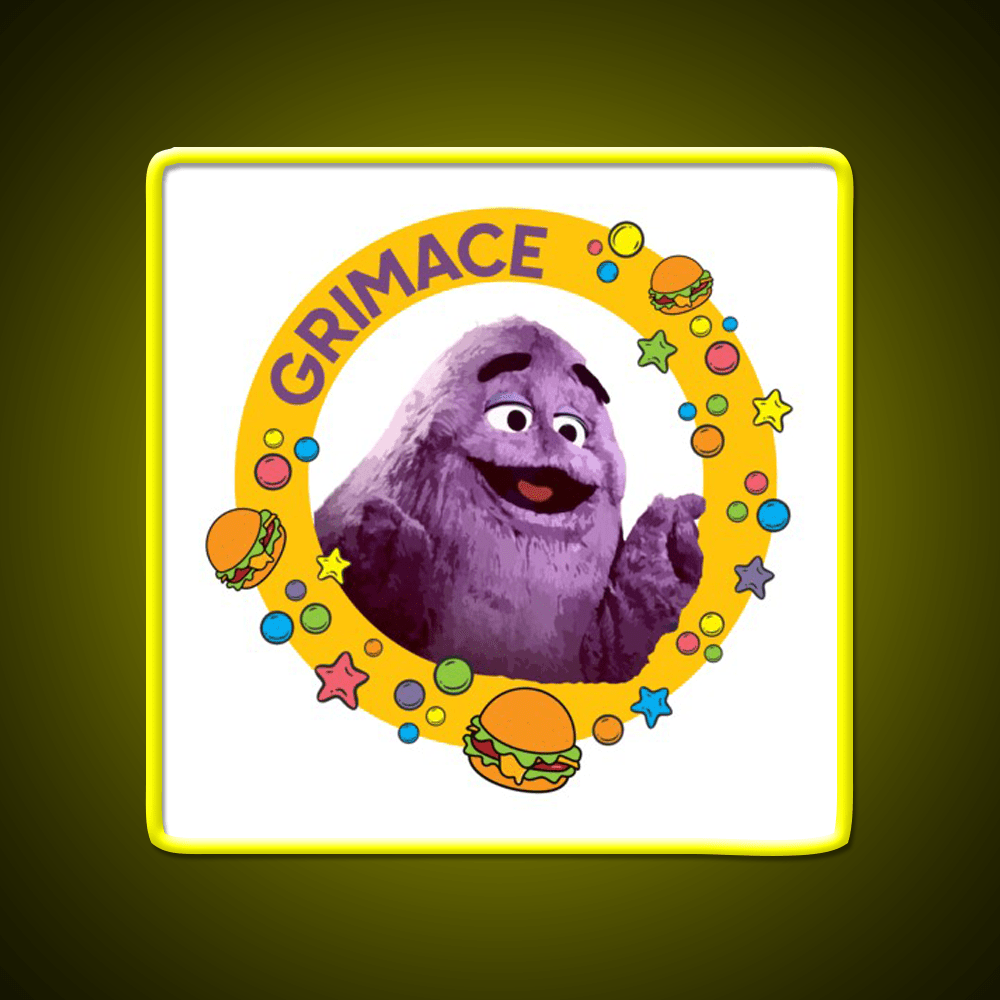 Grimace Fast Food Led Neon Sign For Burger Place Wall Decor Rgb Color - Shineneon