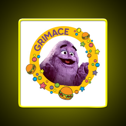 Grimace Fast Food Led Neon Sign For Burger Place Wall Decor Rgb Color