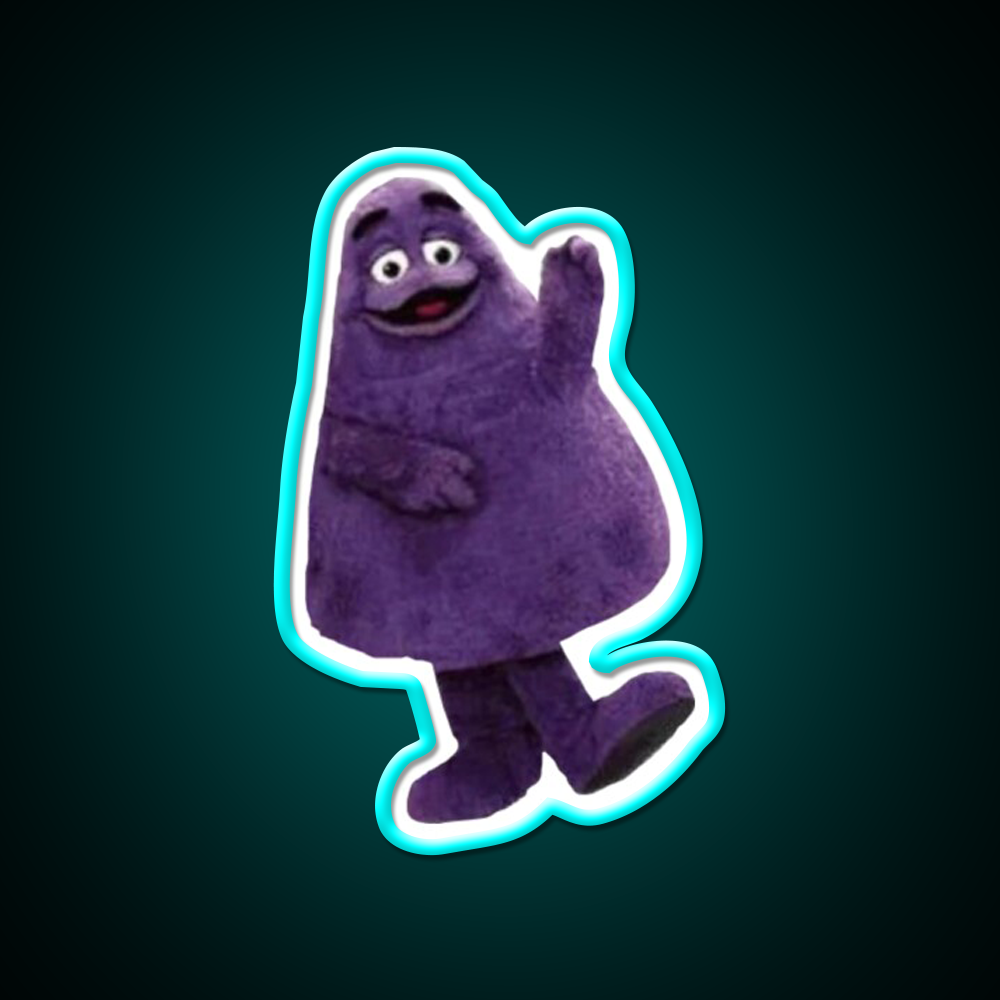 Grimace Mcdonalds Fast Food Led Neon Sign For Burger Place Rgb Color