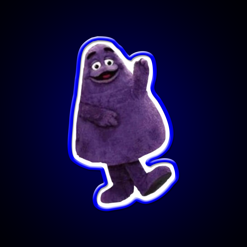 Grimace Mcdonalds Fast Food Led Neon Sign For Burger Place Rgb Color