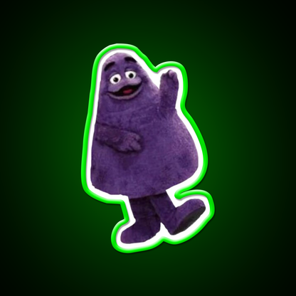 Grimace Mcdonalds Fast Food Led Neon Sign For Burger Place Rgb Color