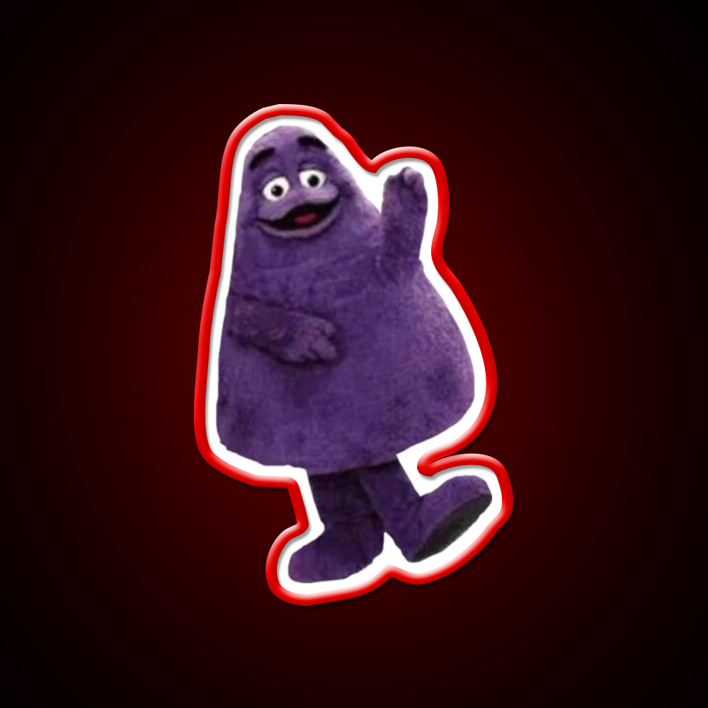 Grimace Mcdonalds Fast Food Led Neon Sign For Burger Place Rgb Color