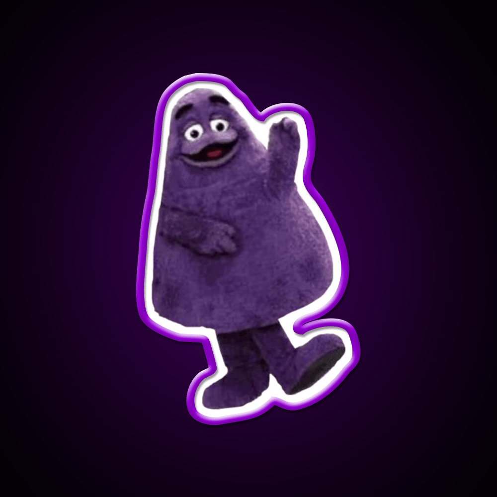 Grimace Mcdonalds Fast Food Led Neon Sign For Burger Place Rgb Color - Shineneon