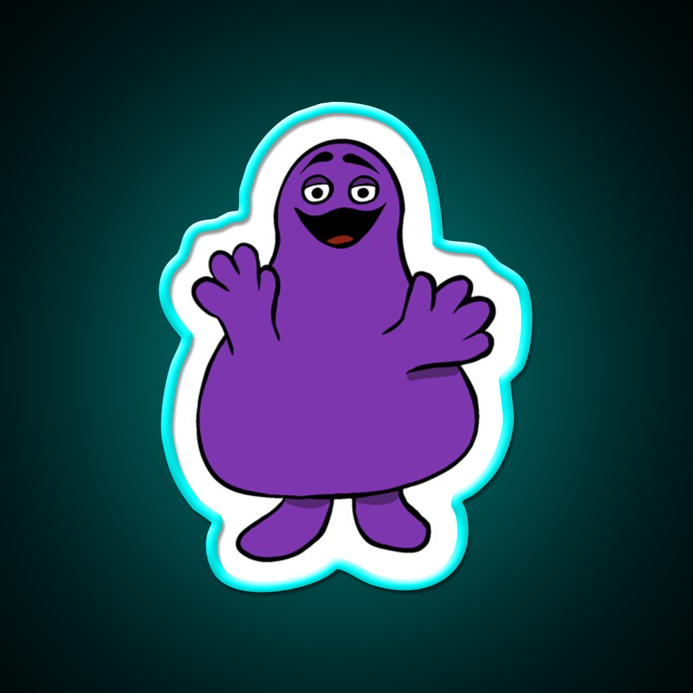 Grimace Mcdonalds Fast Food Led Neon Sign For Burger Place Wall Art Rgb Color