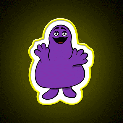 Grimace Mcdonalds Fast Food Led Neon Sign For Burger Place Wall Art Rgb Color